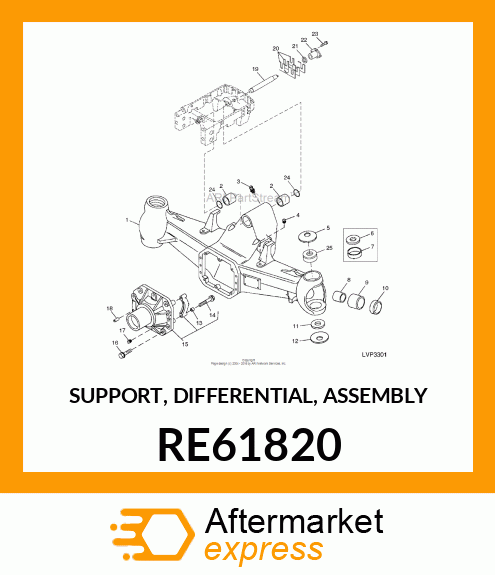 SUPPORT, DIFFERENTIAL, ASSEMBLY RE61820