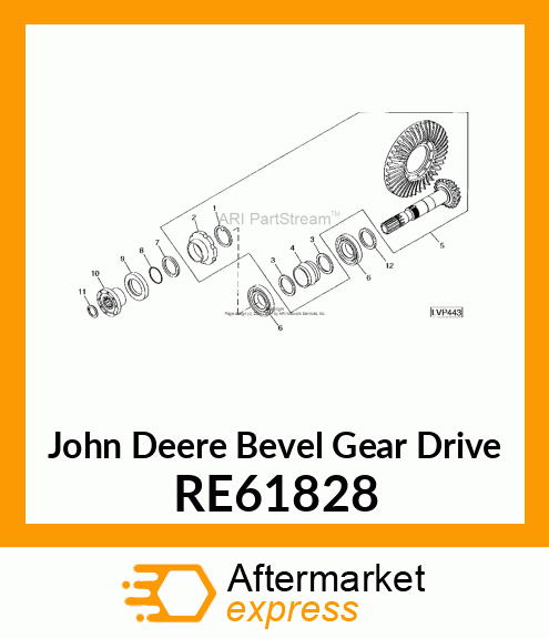 BEVEL GEAR DRIVE, AND PINION SET RE61828