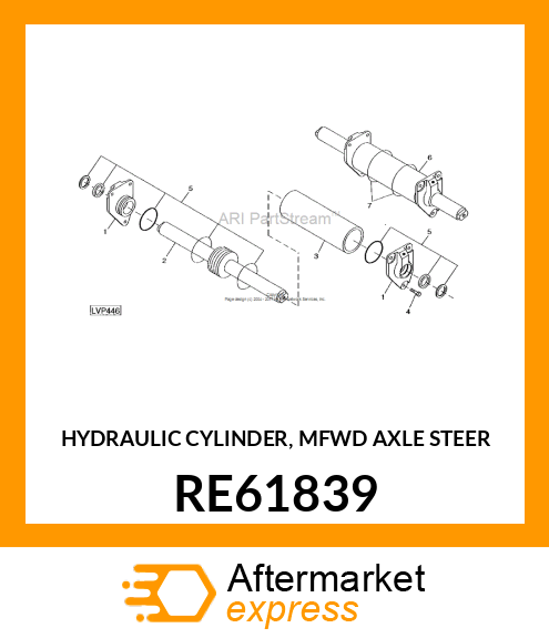 HYDRAULIC CYLINDER, MFWD AXLE STEER RE61839