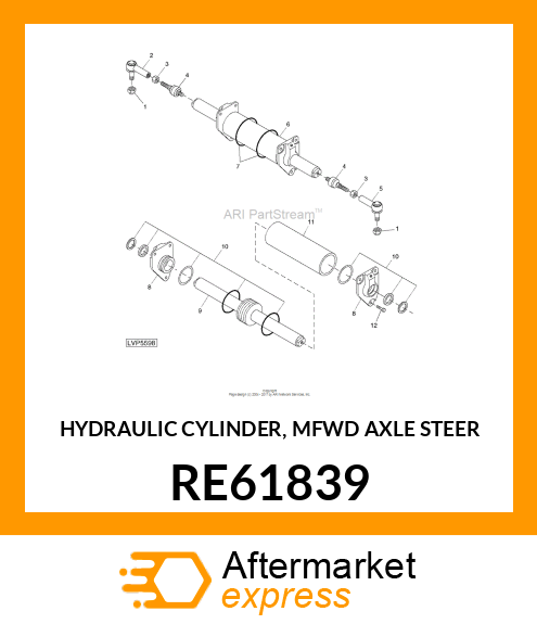 HYDRAULIC CYLINDER, MFWD AXLE STEER RE61839