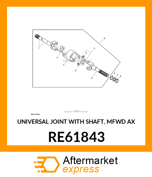 UNIVERSAL JOINT WITH SHAFT, MFWD AX RE61843