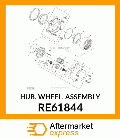 HUB, WHEEL, ASSEMBLY RE61844