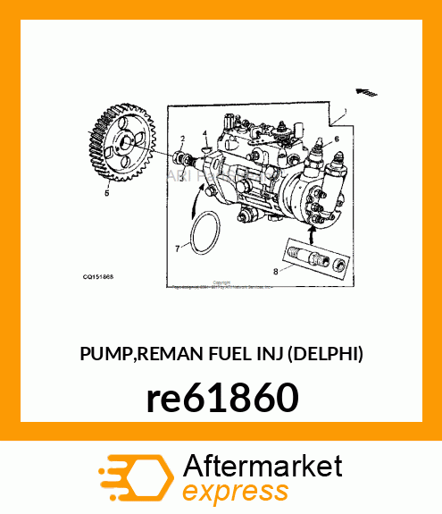 PUMP,REMAN FUEL INJ (DELPHI) re61860