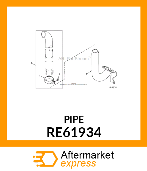 EXHAUST PIPE, EXHAUST PIPE, PIPE, E RE61934