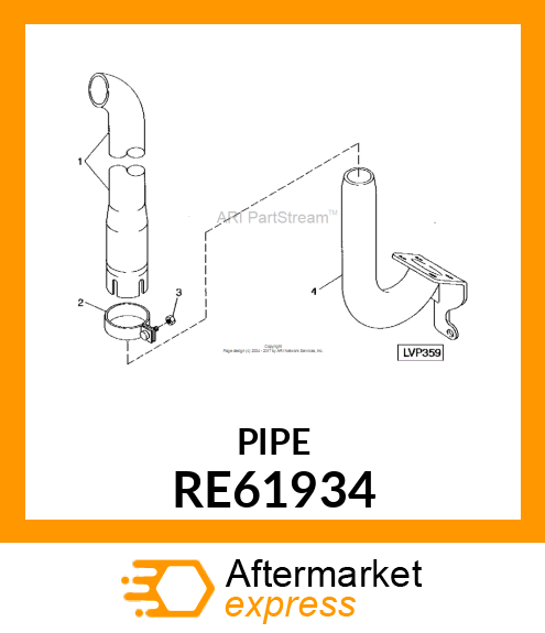 EXHAUST PIPE, EXHAUST PIPE, PIPE, E RE61934