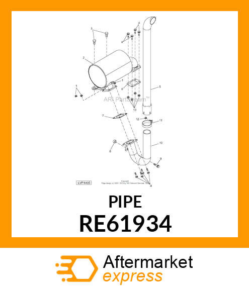 EXHAUST PIPE, EXHAUST PIPE, PIPE, E RE61934