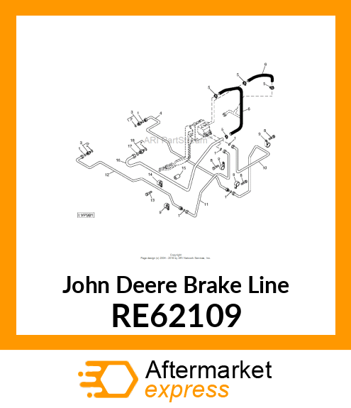 BRAKE LINE, OIL RE62109