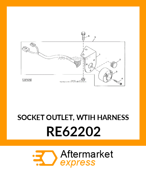 SOCKET OUTLET, WTIH HARNESS RE62202