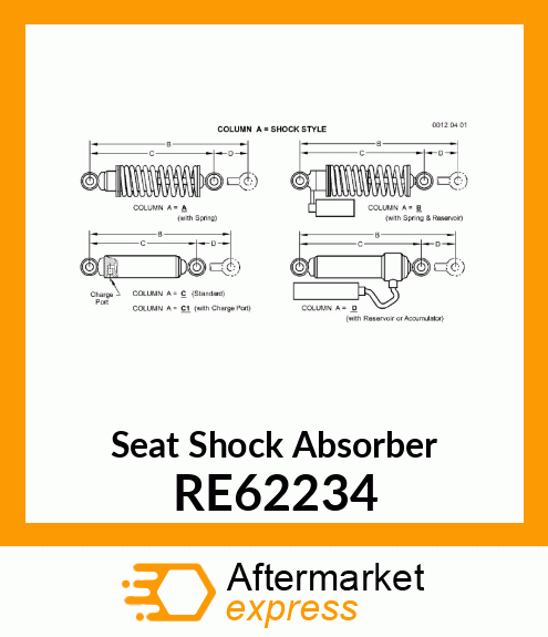 SHOCK ABSORBER, SEAT RE62234