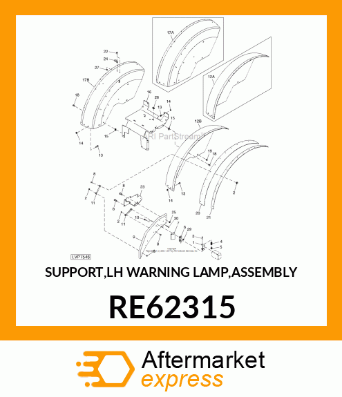 SUPPORT,LH WARNING LAMP,ASSEMBLY RE62315