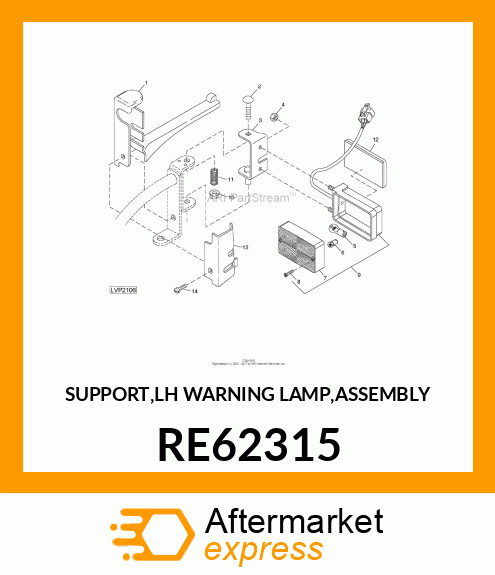 SUPPORT,LH WARNING LAMP,ASSEMBLY RE62315