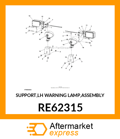 SUPPORT,LH WARNING LAMP,ASSEMBLY RE62315