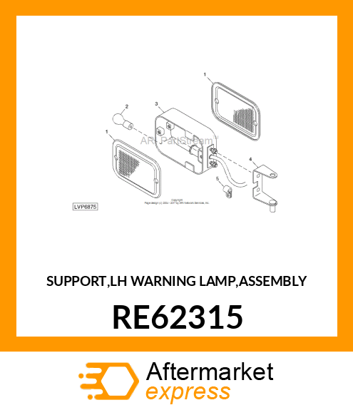 SUPPORT,LH WARNING LAMP,ASSEMBLY RE62315