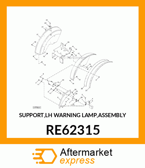 SUPPORT,LH WARNING LAMP,ASSEMBLY RE62315