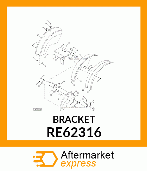 SUPPORT,RH WARNING LAMP,ASSEMBLY RE62316