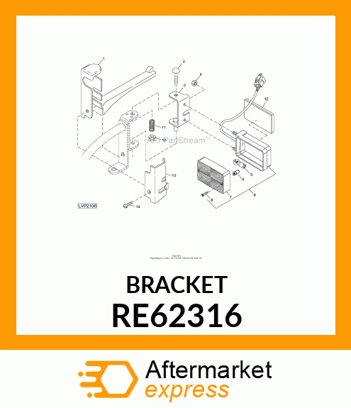 SUPPORT,RH WARNING LAMP,ASSEMBLY RE62316