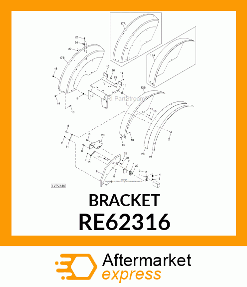 SUPPORT,RH WARNING LAMP,ASSEMBLY RE62316