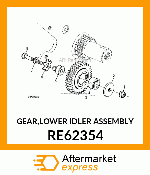 GEAR,LOWER IDLER ASSEMBLY RE62354