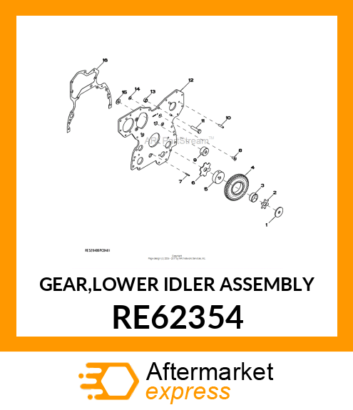 GEAR,LOWER IDLER ASSEMBLY RE62354