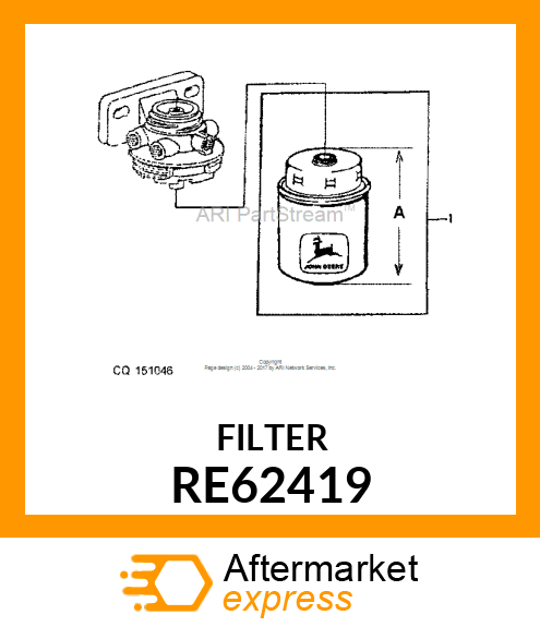 FUEL FILTER, W/DRAIN VALVE RE62419