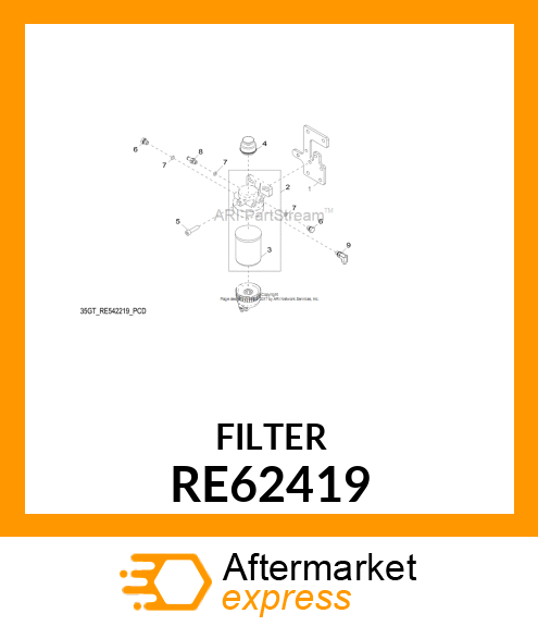 FUEL FILTER, W/DRAIN VALVE RE62419