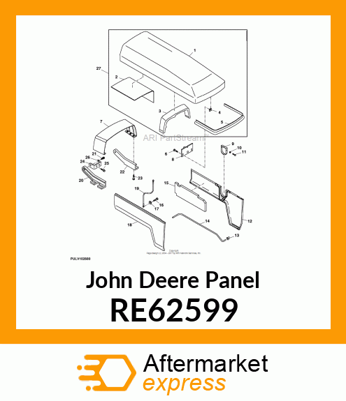 PANEL, RH SIDE, WITH BRACKET RE62599