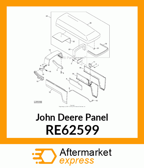 PANEL, RH SIDE, WITH BRACKET RE62599