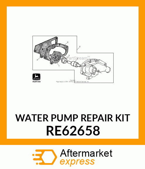 PUMP KIT, COOLANT PUMP REBUILD RE62658