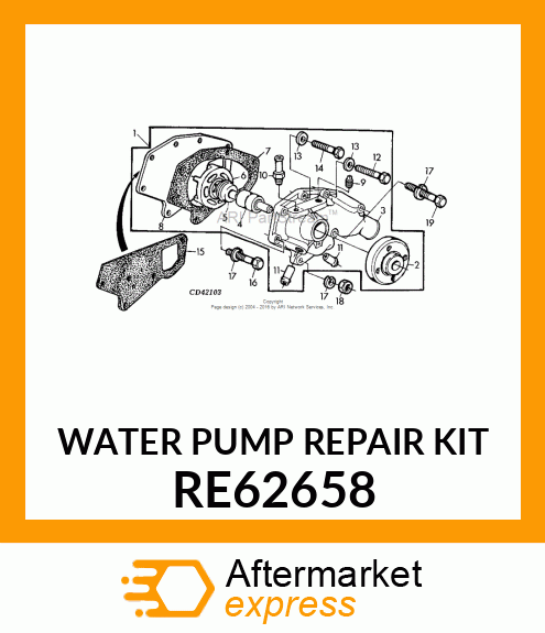 PUMP KIT, COOLANT PUMP REBUILD RE62658