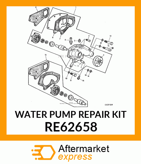 PUMP KIT, COOLANT PUMP REBUILD RE62658