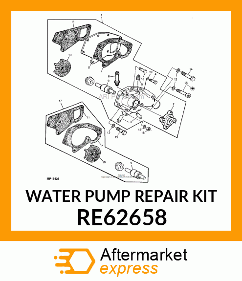 PUMP KIT, COOLANT PUMP REBUILD RE62658