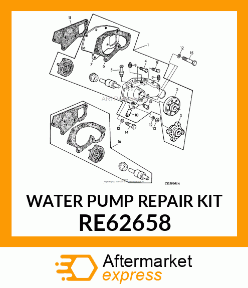 PUMP KIT, COOLANT PUMP REBUILD RE62658