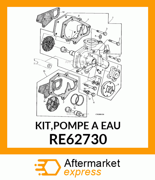 KIT,POMPE A EAU RE62730