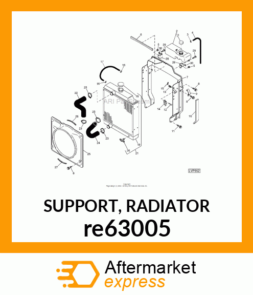 SUPPORT, RADIATOR re63005