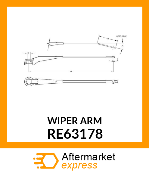 ARM,WINDSHIELD WIPER,LH RE63178