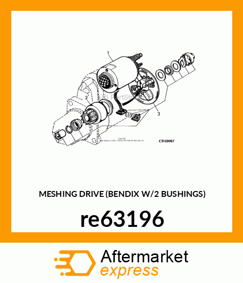 MESHING DRIVE (BENDIX W/2 BUSHINGS) re63196