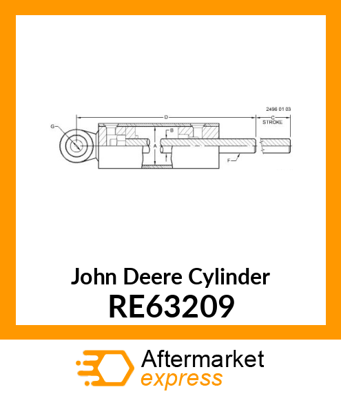 CYLINDER, HYDRAULIC, RH RE63209