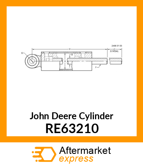 CYLINDER, HYDRAULIC, LH RE63210