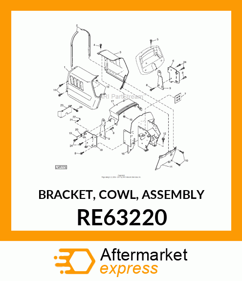 BRACKET, COWL, ASSEMBLY RE63220