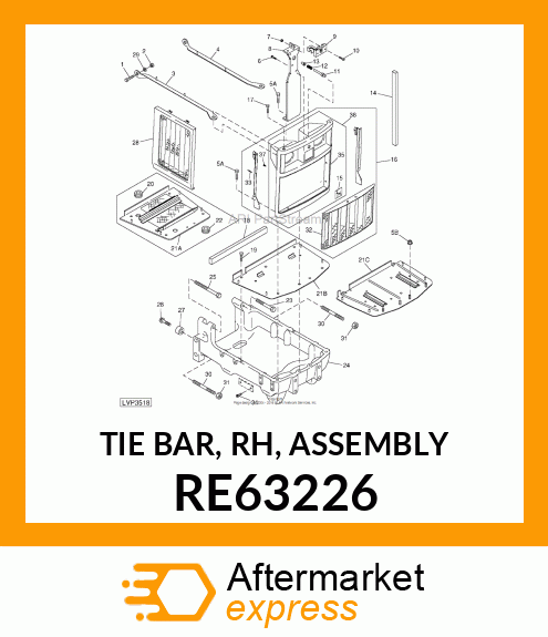 TIE BAR, RH, ASSEMBLY RE63226