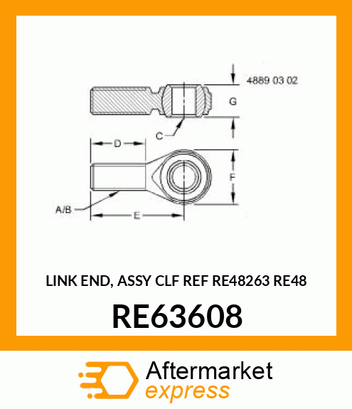 LINK END, ASSY CLF REF RE48263 RE48 RE63608