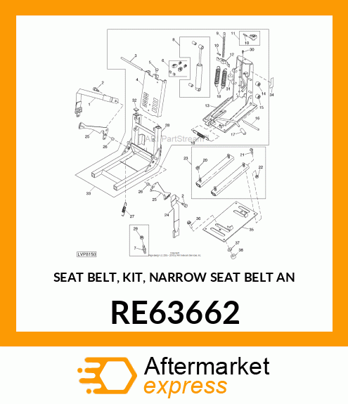 SEAT BELT, KIT, NARROW SEAT BELT AN RE63662