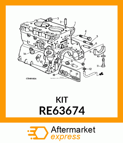 KIT,RECHANGE SOUPAPE ET RESSORT RE63674