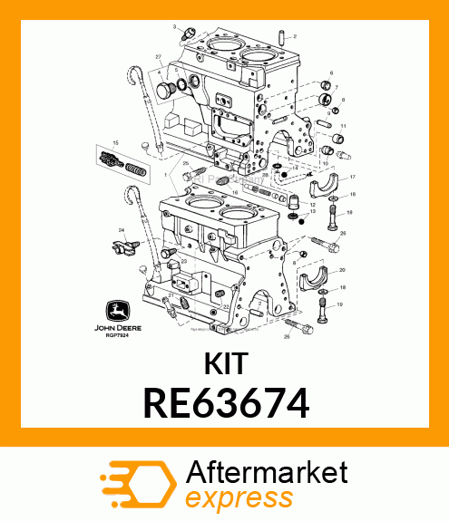 KIT,RECHANGE SOUPAPE ET RESSORT RE63674