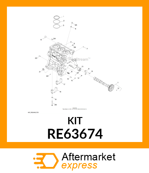 KIT,RECHANGE SOUPAPE ET RESSORT RE63674