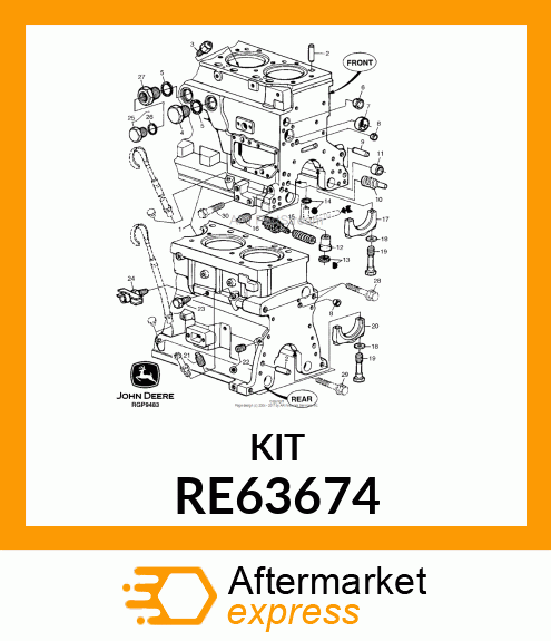 KIT,RECHANGE SOUPAPE ET RESSORT RE63674