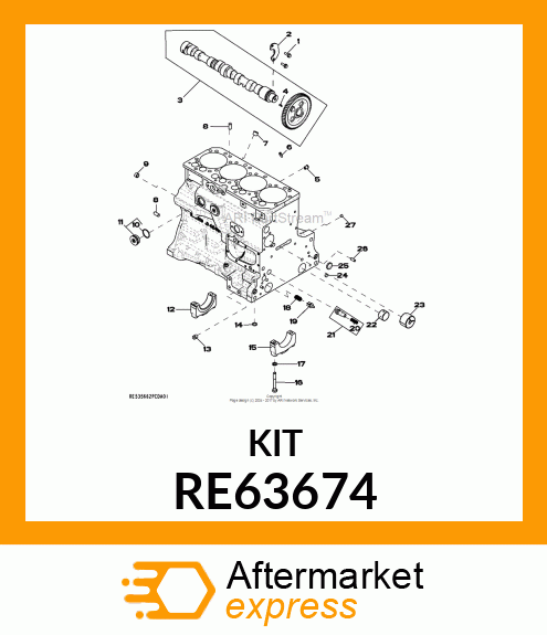 KIT,RECHANGE SOUPAPE ET RESSORT RE63674