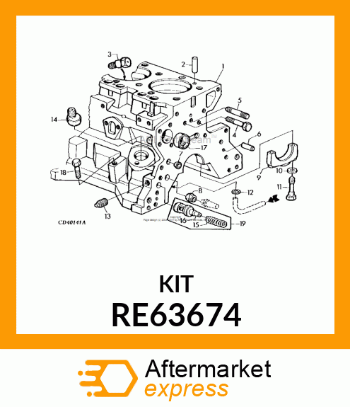 KIT,RECHANGE SOUPAPE ET RESSORT RE63674