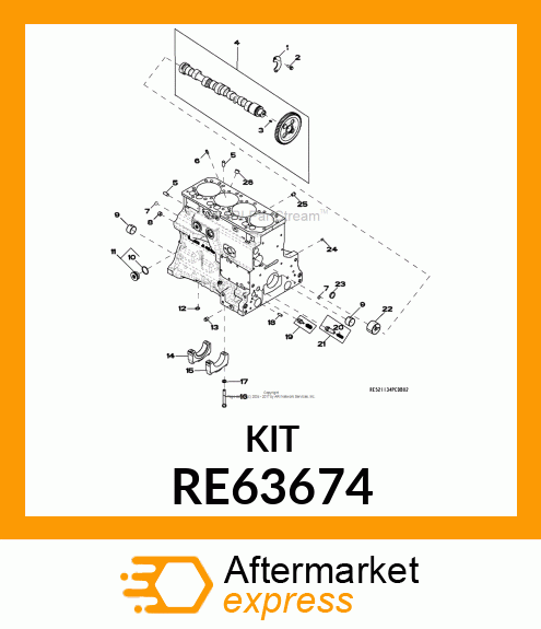 KIT,RECHANGE SOUPAPE ET RESSORT RE63674