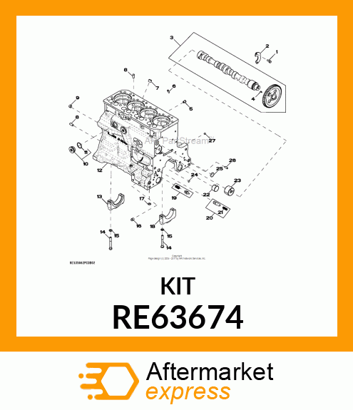 KIT,RECHANGE SOUPAPE ET RESSORT RE63674